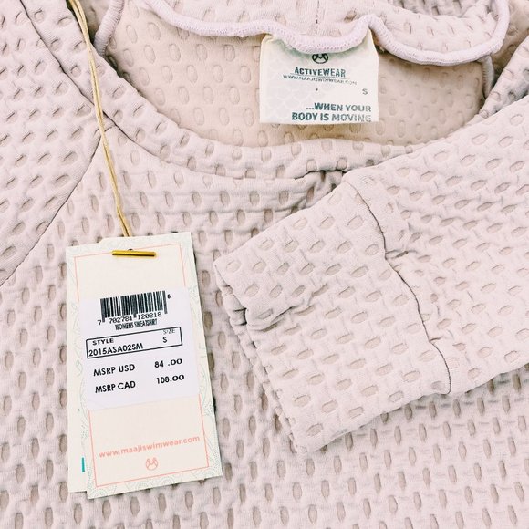 Maaji Noon Peach Quilted Cropped Sweatshirt Pink - Picture 7 of 10